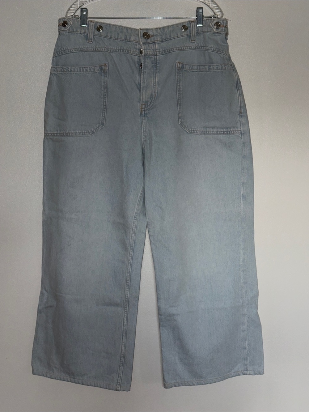We The Free Light Wash Blue Wide-Leg Women's Jeans 33